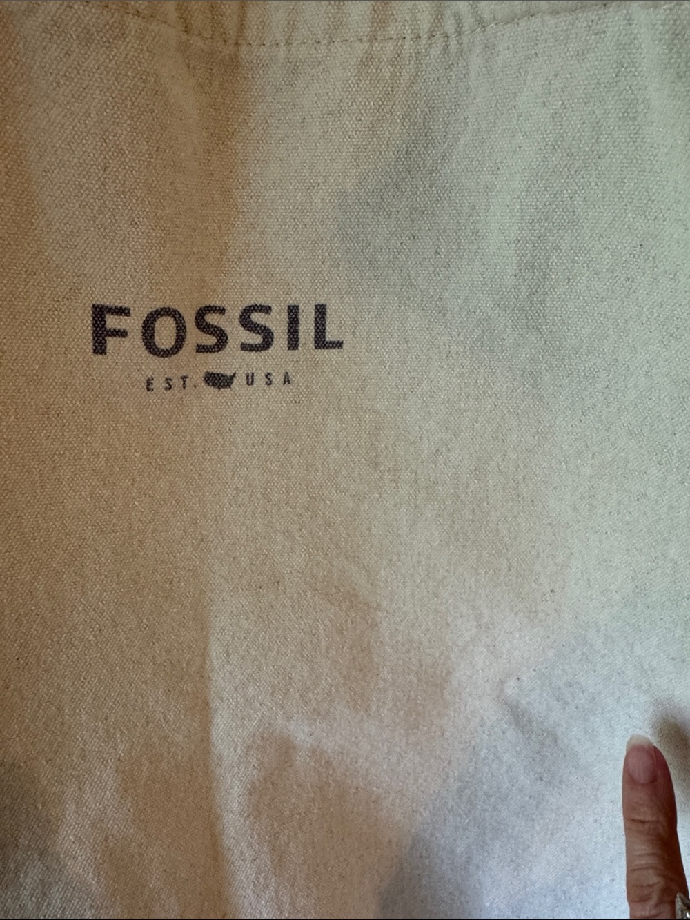 Fossil Canvas Tote with California Coastal Map Print - Cream, Blue, Tan - Picture 4 of 9